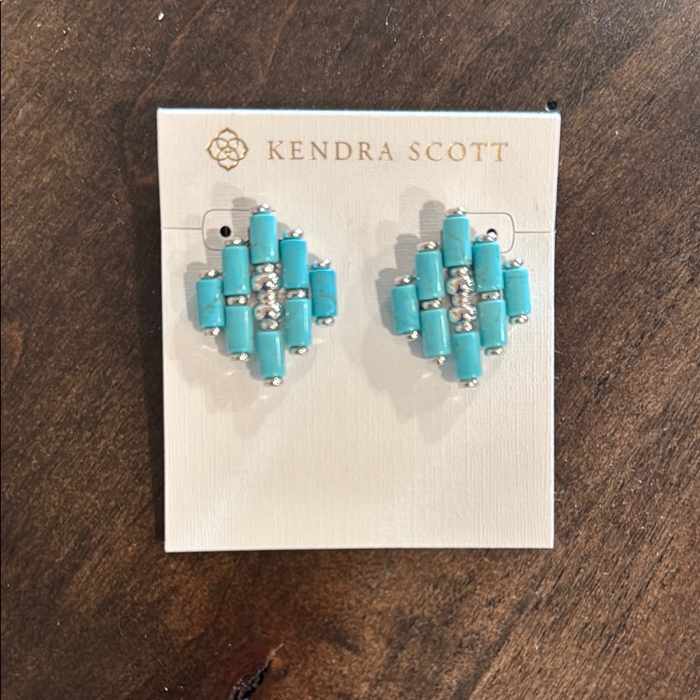 Kendra Scott Blue and Silver Geometric Earrings